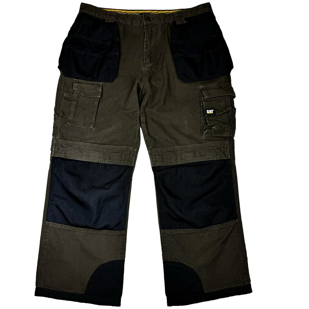 CAT‎ Caterpillar Cargo Work Pants Mens 38x30 (37x29) Utility Pouch Carpenter